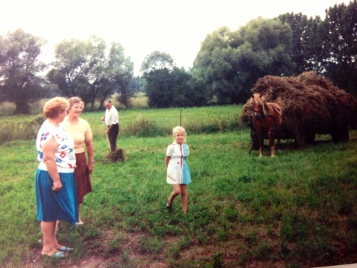 Monika Rydzewski on her Grandmother's farm in Poland